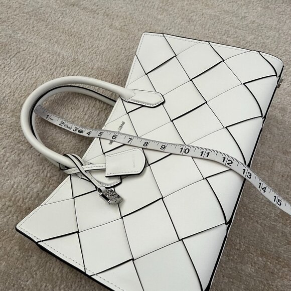 NWT Michael Kors Scarlett Medium Woven Leather Satchel Purse Bag - Picture 13 of 15